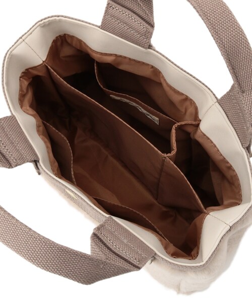 SHOO・LA・RUE（シューラルー）の「◆エコファー＆テープ仕切りトート（トートバッグ・レディース・ベージュ/サンドベージュ/ナチュラル/ピンク系9・00）」の15枚目の写真