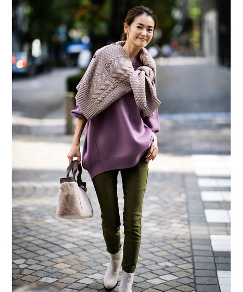 SHOO・LA・RUE（シューラルー）の「◆エコファー＆テープ仕切りトート（トートバッグ・レディース・ベージュ/サンドベージュ/ナチュラル/ピンク系9・00）」の11枚目の写真