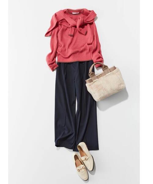 SHOO・LA・RUE（シューラルー）の「◆エコファー＆テープ仕切りトート（トートバッグ・レディース・ベージュ/サンドベージュ/ナチュラル/ピンク系9・00）」の6枚目の写真