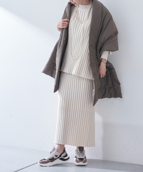 COLLAGE GALLARDAGALANTE（コラージュガリャルダガランテ）の「女性らしさ満点のリブニットセットアップ（セットアップ・レディース・オフホワイト/ミント・FREE）」の13枚目の写真