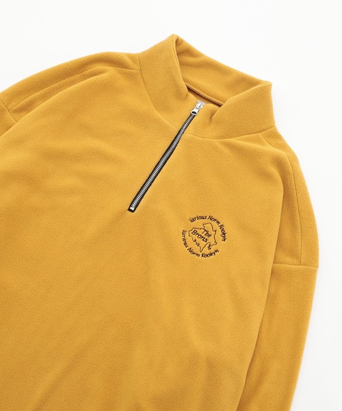 WHO'S WHO gallery（フーズフーギャラリー）の「【KOOKY'N/クーキー】BRONXフリースハーフジップ（Tシャツ/カットソー・メンズ・ブラック/ネイビー/グレー/グリーン/クリーム/マスタード・FREE）」の6枚目の写真