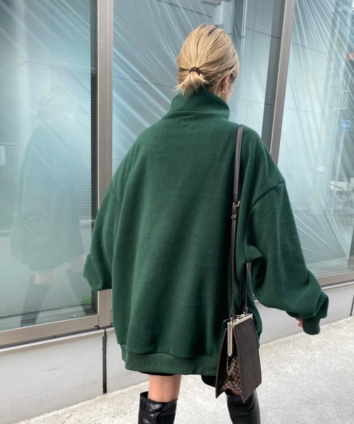 WHO'S WHO gallery（フーズフーギャラリー）の「【KOOKY'N/クーキー】BRONXフリースハーフジップ（Tシャツ/カットソー・メンズ・ブラック/ネイビー/グレー/グリーン/クリーム/マスタード・FREE）」の11枚目の写真