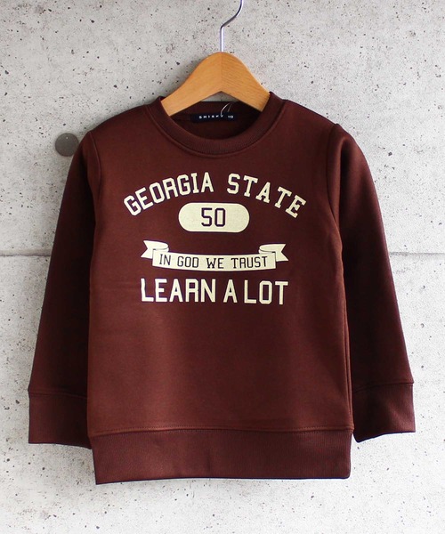 THE CASUAL（カジュアル）の「裏起毛プリントクルーネックトレーナー キッズ（スウェット・キッズ・モカ/ベージュ/ミント/チャコール/ネイビー/ブラック/オートミール/杢グレー/カーキ/ブラウン・120cm/160cm/130cm/150cm/110cm/140cm/100cm）」の14枚目の写真