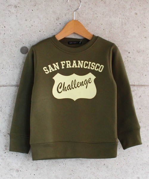 THE CASUAL（カジュアル）の「裏起毛プリントクルーネックトレーナー キッズ（スウェット・キッズ・モカ/ベージュ/ミント/チャコール/ネイビー/ブラック/オートミール/杢グレー/カーキ/ブラウン・120cm/160cm/130cm/150cm/110cm/140cm/100cm）」の18枚目の写真