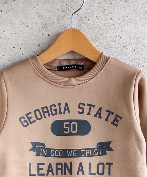 THE CASUAL（カジュアル）の「裏起毛プリントクルーネックトレーナー キッズ（スウェット・キッズ・モカ/ベージュ/ミント/チャコール/ネイビー/ブラック/オートミール/杢グレー/カーキ/ブラウン・120cm/160cm/130cm/150cm/110cm/140cm/100cm）」の22枚目の写真