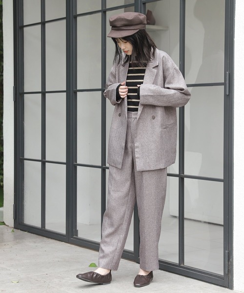 LAKOLE（ラコレ）の「ツイードダブルブレストジャケット / 229018（テーラードジャケット・レディース・ブラウン/グレー/サンドベージュ・SMALL/MEDIUM）」の5枚目の写真