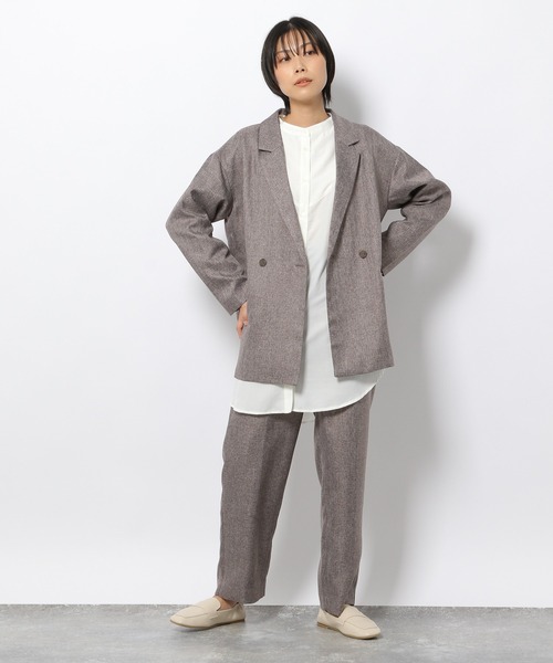 LAKOLE（ラコレ）の「ツイードダブルブレストジャケット / 229018（テーラードジャケット・レディース・ブラウン/グレー/サンドベージュ・SMALL/MEDIUM）」の9枚目の写真