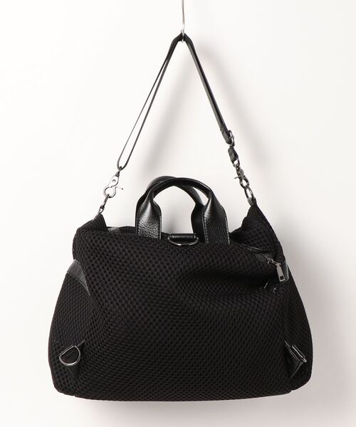 Q(キュー)の「3wayメッシュバッグ(バックパック/リュック・レディース・ブラック/グレイッシュベージュ・ONE SIZE)」の3枚目の写真