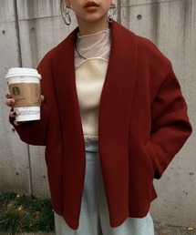 UND FLOWING COLLAR SHORT COAT