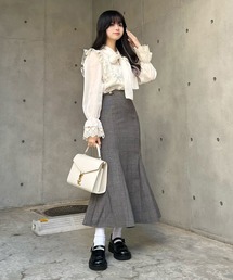titty＆Co. PETIT | 【ファッションインフルエンサーPOYO×titty&Co.PETIT 】チェックタブマーメイドスカート(スカート)