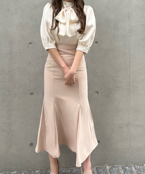 titty＆Co. PETIT（ティティアンドコープティ）の「【titty&Co. PETIT】チェックタブマーメイドスカート（スカート・レディース・ベージュ/ブラック/ブラウン/アイボリー/ピンクベージュ・SMALL/MEDIUM/X-SMALL）」の10枚目の写真