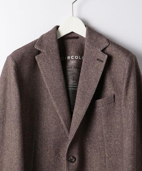 CIRCOLO 1901（チルコロ 1901）の「＜CIRCOLO 1901（チルコロ1901）＞ツイルプリント 2B ジャケット -ウォッシャブル-（テーラードジャケット・メンズ・ダークブラウン・50/46/48/44）」の3枚目の写真