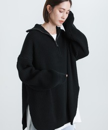 select MOCA | 2021 AW ハーフジップオーバーリブニット(ニット/セーター)