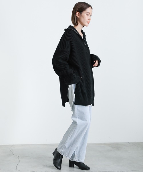 MORI vintage購入⭐︎RECIRCLE PROJECT フード付きニット select MOCA（セレクトモカ）の「2021 AW ハーフジップオーバー