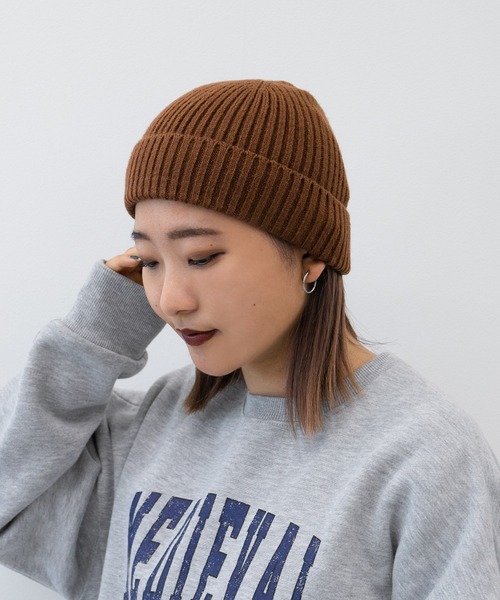 kutir(クティール)の「【新色追加!】ビーニー(ニットキャップ/ビーニー・レディース・ライトグレー/ブラック/オフホワイト/カーキ/ライトブラウン/ネイビー/オレンジ/ライトブルー/ボルドー/マスタード・FREE)」の5枚目の写真