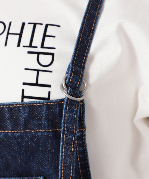 SLOBE IENA チノオーバーオール ネイビー SLOBE IENA（スローブイエナ）の「LE DENIMスクエアネック