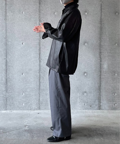 y/m by れぽすけ（イムバイレポスケ）の「センタープレスストレートスラックス（スラックス・メンズ・ベージュ/グレー・MEDIUM/LARGE）」の6枚目の写真