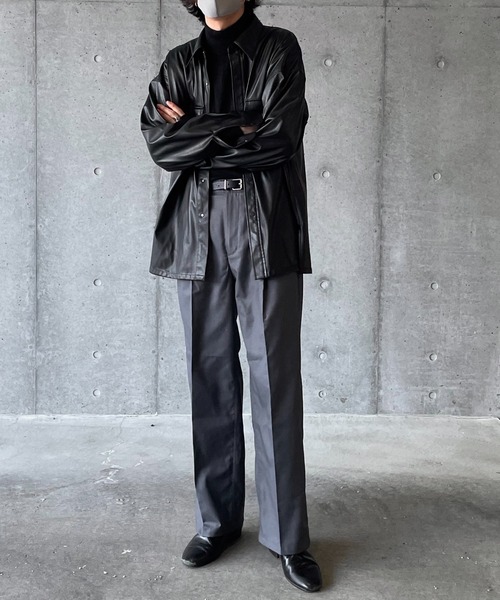 y/m by れぽすけ（イムバイレポスケ）の「センタープレスストレートスラックス（スラックス・メンズ・ベージュ/グレー・MEDIUM/LARGE）」の18枚目の写真