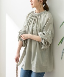 URBAN RESEARCH Sonny Label | コットンローンネックギャザーブラウス(シャツ/ブラウス)