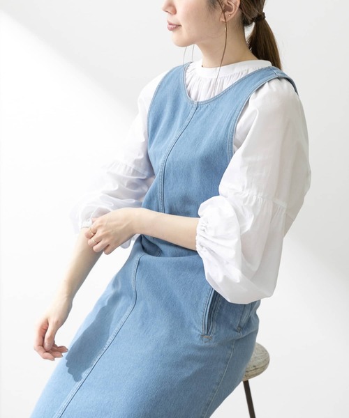 URBAN RESEARCH Sonny Label（アーバンリサーチサニーレーベル）の「コットンローンネックギャザーブラウス（シャツ/ブラウス・レディース・オフホワイト/ブラック/カーキ・FREE）」の18枚目の写真