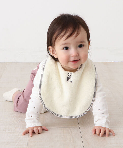 Afternoon Tea（アフタヌーンティー）の「アニマル刺繍スタイ（スタイ/よだれかけ・キッズ・ホワイト/ピンク/イエロー・ONE SIZE）」の4枚目の写真