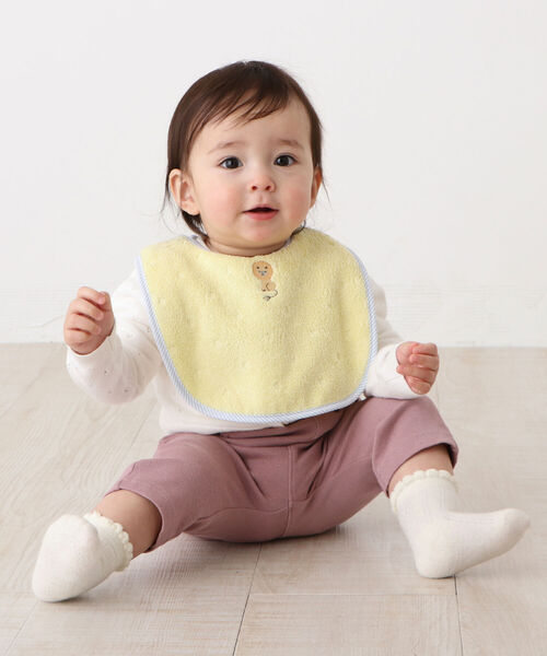 Afternoon Tea（アフタヌーンティー）の「アニマル刺繍スタイ（スタイ/よだれかけ・キッズ・ホワイト/ピンク/イエロー・ONE SIZE）」の11枚目の写真