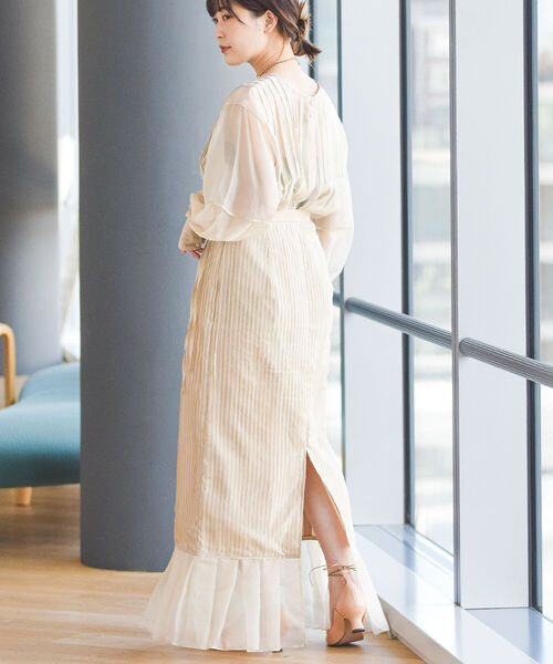 Ray BEAMS（レイビームス）の「RBS / シアー ピンタック タイト スカート（スカート・レディース・ブラック/ベージュ・0/1）」の22枚目の写真