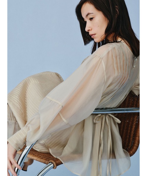 Ray BEAMS（レイビームス）の「RBS / シアー ピンタック タイト スカート（スカート・レディース・ブラック/ベージュ・0/1）」の12枚目の写真