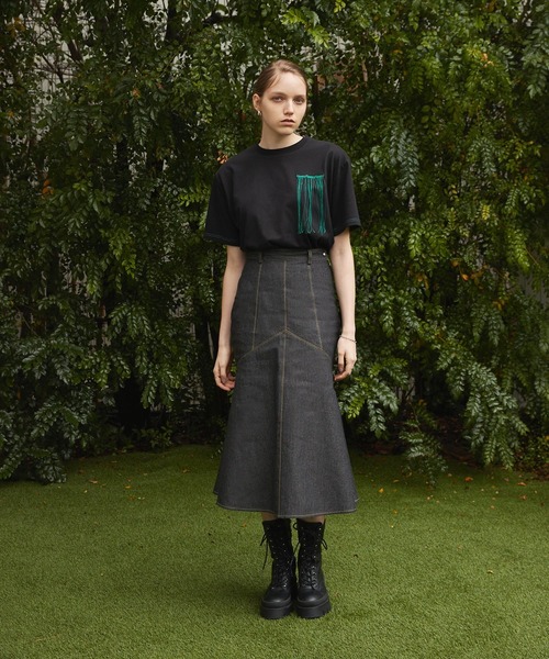 Keeepy（キーピー）の「【Keeepy】denim mermaid skirt（デニムスカート・レディース・ブラック/ネイビー・FREE）」の3枚目の写真