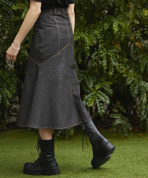 Keeepy（キーピー）の「【Keeepy】denim mermaid skirt（デニムスカート・レディース・ブラック/ネイビー・FREE）」の8枚目の写真