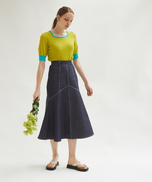 Keeepy（キーピー）の「【Keeepy】denim mermaid skirt（デニムスカート・レディース・ブラック/ネイビー・FREE）」の9枚目の写真