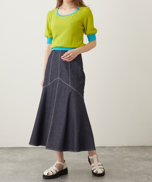 Keeepy（キーピー）の「【Keeepy】denim mermaid skirt（デニムスカート・レディース・ブラック/ネイビー・FREE）」の16枚目の写真