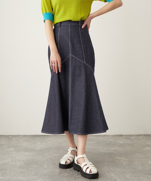 Keeepy（キーピー）の「【Keeepy】denim mermaid skirt（デニムスカート・レディース・ブラック/ネイビー・FREE）」の18枚目の写真