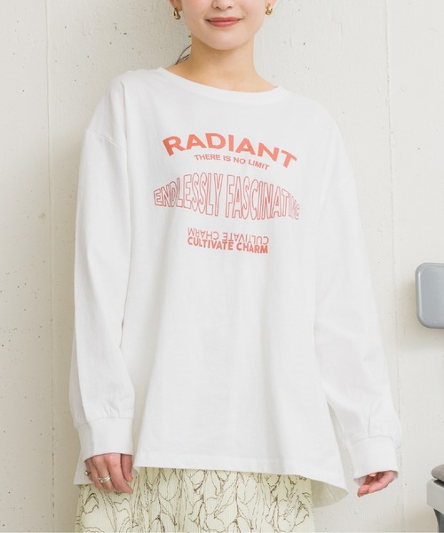RETRO GIRL（レトロガール）の「プリントロゴロンTee（Tシャツ/カットソー・レディース・オフホワイト/グリーン/ダークグレー・FREE）」の2枚目の写真