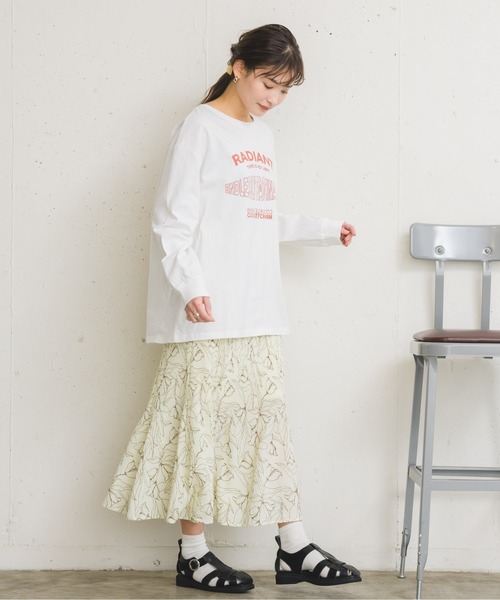 RETRO GIRL（レトロガール）の「プリントロゴロンTee（Tシャツ/カットソー・レディース・オフホワイト/グリーン/ダークグレー・FREE）」の4枚目の写真