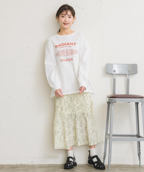 RETRO GIRL（レトロガール）の「プリントロゴロンTee（Tシャツ/カットソー・レディース・オフホワイト/グリーン/ダークグレー・FREE）」の7枚目の写真