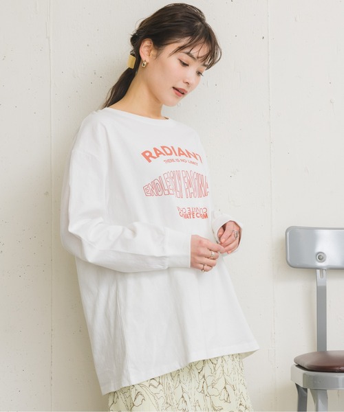RETRO GIRL（レトロガール）の「プリントロゴロンTee（Tシャツ/カットソー・レディース・オフホワイト/グリーン/ダークグレー・FREE）」の9枚目の写真