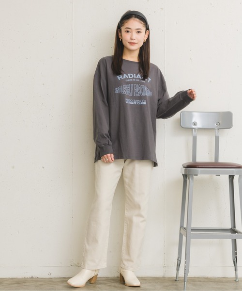 RETRO GIRL（レトロガール）の「プリントロゴロンTee（Tシャツ/カットソー・レディース・オフホワイト/グリーン/ダークグレー・FREE）」の14枚目の写真