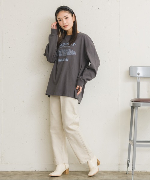 RETRO GIRL（レトロガール）の「プリントロゴロンTee（Tシャツ/カットソー・レディース・オフホワイト/グリーン/ダークグレー・FREE）」の11枚目の写真