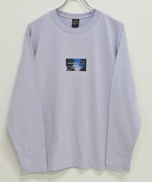 TRAP/U (トラップユー)の「フロント ボックスプリント コットン 天竺 ロングTシャツ(Tシャツ/カットソー・メンズ・ホワイト/パープル系その他/ブラック・L/M)」の6枚目の写真