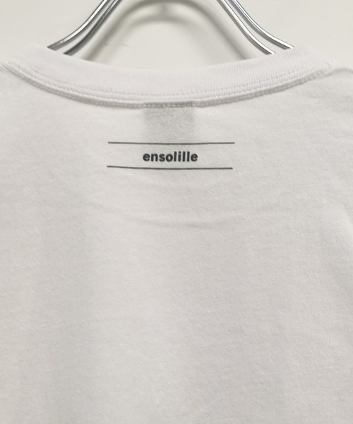 TRAP/U (トラップユー)の「フロント ボックスプリント コットン 天竺 ロングTシャツ(Tシャツ/カットソー・メンズ・ホワイト/パープル系その他/ブラック・L/M)」の8枚目の写真