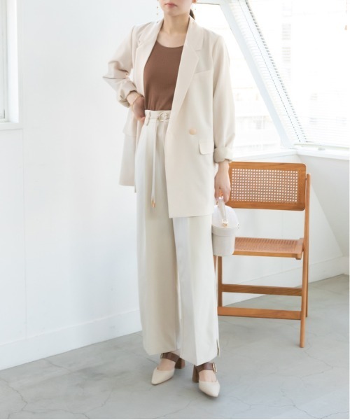 RANDA(ランダ)の「センタープレスセミワイドパンツ(その他パンツ・レディース・ピンク/アイボリー・1/0)」の8枚目の写真