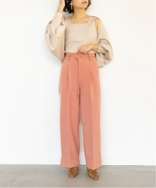 RANDA(ランダ)の「センタープレスセミワイドパンツ(その他パンツ・レディース・ピンク/アイボリー・1/0)」の4枚目の写真