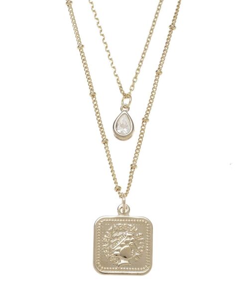 EVRIS（エヴリス）の「STONE MOTIF COIN ネックレス（ネックレス・レディース・シルバー/ゴールド・FREE）」の5枚目の写真