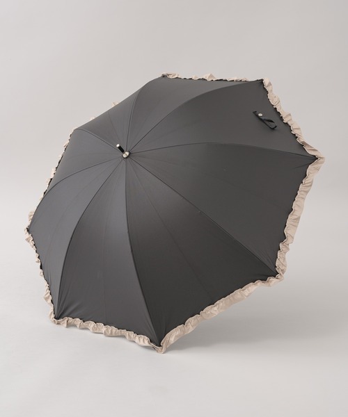 because（ビコーズ）の「because ヒートカットバイカラーフリル晴雨兼用日傘（長傘・レディース・ブラック/ベージュ・FREE）」の17枚目の写真