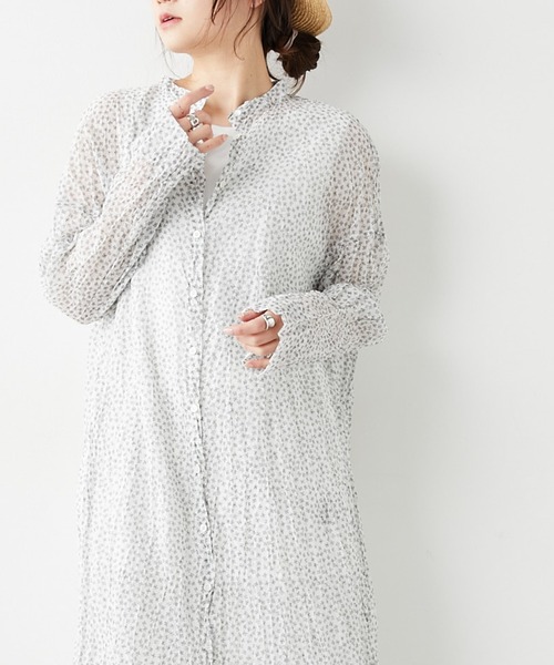 PUAL CE CIN（ピュアルセシン）の「クリンクル加工小花柄ワンピース（ワンピース・レディース・ホワイト/ブラック・FREE）」の14枚目の写真