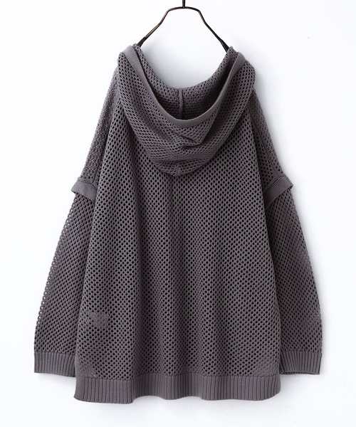 n'OrLABEL（ノアールレーベル）の「メッシュパーカー（パーカー・レディース・グレイッシュブルー/チャコール/ベージュ/ライトグリーン・FREE）」の17枚目の写真