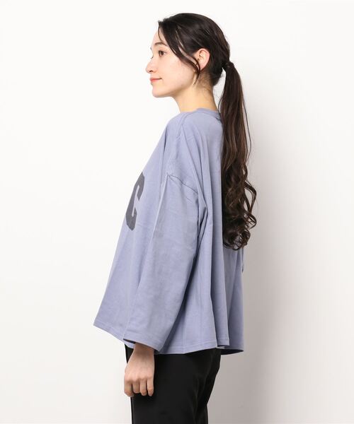 BEVERLY HILLS POLO CLUB（ビバリーヒルズポロクラブ）の「【BEVERLY HILLS POLO CLUB】カレッジロンＴ（Tシャツ/カットソー・レディース・パープル/オフホワイト/ダークグレー・M/L）」の4枚目の写真