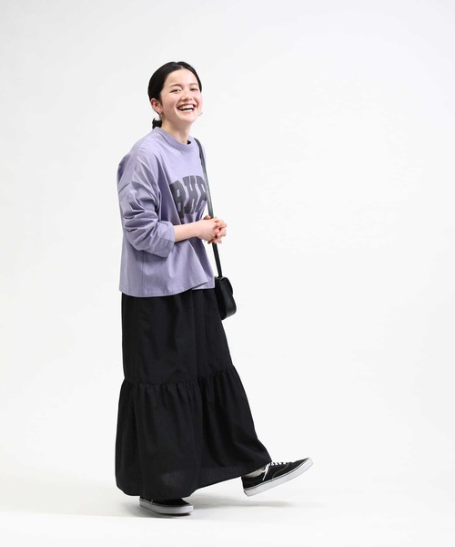 BEVERLY HILLS POLO CLUB（ビバリーヒルズポロクラブ）の「【BEVERLY HILLS POLO CLUB】カレッジロンＴ（Tシャツ/カットソー・レディース・パープル/オフホワイト/ダークグレー・M/L）」の6枚目の写真