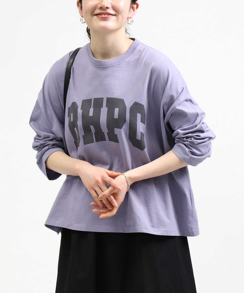 BEVERLY HILLS POLO CLUB（ビバリーヒルズポロクラブ）の「【BEVERLY HILLS POLO CLUB】カレッジロンＴ（Tシャツ/カットソー・レディース・パープル/オフホワイト/ダークグレー・M/L）」の12枚目の写真